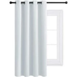 LITZEE Decoration Blackout Curtain - Thermal Window Curtain Light Blocking Sound Insulation Plain For Girl Household Room, 132 Width And 160 Cm Height, 1 Piece, Dark Brown