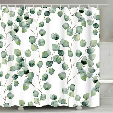 LITZEE Rideau De Douche Verte Rideau Douche Tissu Polyester Anti Moisissure Imperméable Rideau De Salle De Bain Avec Anneaux Crochets Pour Baignoire Plantes Tropicales 180cm*200cm 2 LITZEE Rideau De Douche Verte Rideau Douche Tissu Polyester Anti Moisissure Imperméable Rideau De Salle De Bain Avec Anneaux Crochets Pour Baignoire Plantes Tropicales 180cm*200cm – Image 2