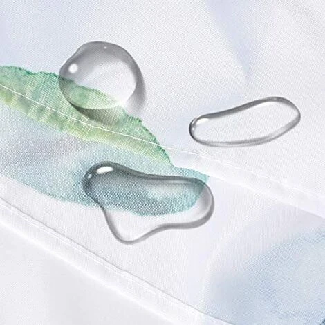 LITZEE Rideau De Douche Verte Rideau Douche Tissu Polyester Anti Moisissure Imperméable Rideau De Salle De Bain Avec Anneaux Crochets Pour Baignoire Plantes Tropicales 180cm*200cm 4 LITZEE Rideau De Douche Verte Rideau Douche Tissu Polyester Anti Moisissure Imperméable Rideau De Salle De Bain Avec Anneaux Crochets Pour Baignoire Plantes Tropicales 180cm*200cm – Image 4