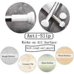 GUAZHUNIFR Tringle Rideau Sans Percage, Tringle De Douche Extensible, Barre De Douche, Tringle A Rideaux Rxtensible Sans Percage Barres De Serrage/ Barre Telescopique Installation Facile Guahzuni -Rideau et tringle Soldes 2024 52489339 4