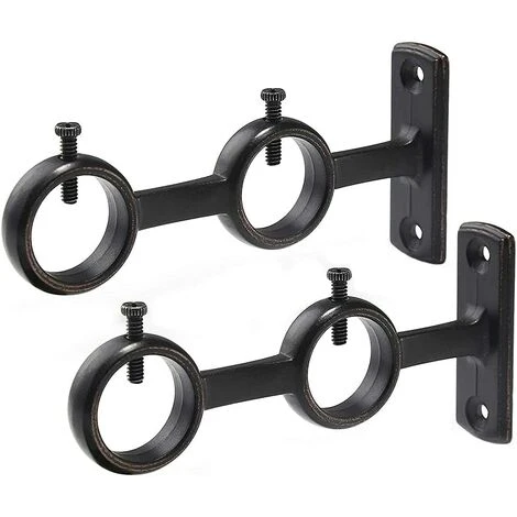 GUAZHUNIFR Lot De 2 Supports Pour Tringle à Rideaux - Crochets Doubles - Noir-Guazhuni 1 GUAZHUNIFR Lot De 2 Supports Pour Tringle à Rideaux - Crochets Doubles - Noir-Guazhuni