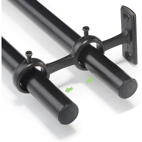 GUAZHUNIFR Lot De 2 Supports Pour Tringle à Rideaux - Crochets Doubles - Noir-Guazhuni 3 GUAZHUNIFR Lot De 2 Supports Pour Tringle à Rideaux - Crochets Doubles - Noir-Guazhuni – Image 3