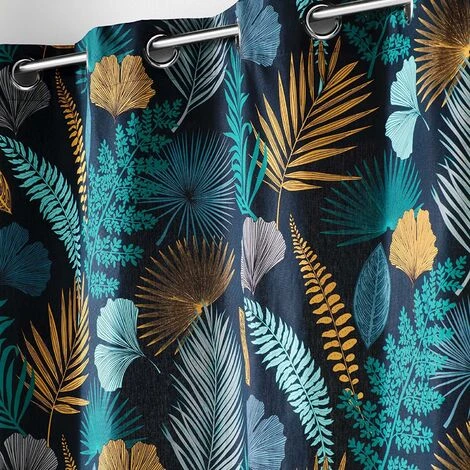 CDAFFAIRES Lot De 2 Rideaux Tamisant 140 X 240 Cm 100% Coton Panatropic Bleu 3 CDAFFAIRES Lot De 2 Rideaux Tamisant 140 X 240 Cm 100% Coton Panatropic Bleu – Image 3