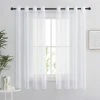 ECHOO Rideaux Voilages Blanc - Lot De 2 Rideau Court 140 X 160 Cm Décoration De Maison Chambre Cuisine, Organza Tulle Avec Oeillets Transparent Lumineux Filtrer, Blanc, 2 PCs