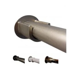 MadeInNature, Tringle à Rideaux Fer Forgé Entre-murs, Tringle Penderie, Couleur Et Longueur Au Choix Ø 20 Mm + 2 Supports - Argent Mat - Longueur 1.50 M. - Argent Mat