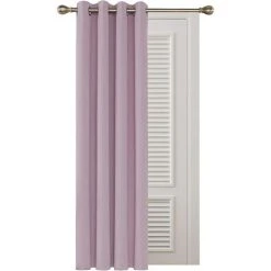 Deconovo Rideaux Occultants Isolant Thermique, Design Moderne à Oeillets, 1Pièces, Petite Taille, 132x138 Cm, Rose Pale - Rose Pale