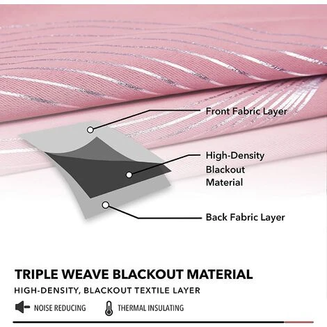 Deconovo Rideaux Occultants Thermique Isolant, Design Moderne à Oeillets, Rideaux Pour Salon Et Chambre, 2 Pièces, 132x138 Cm, Rose 5 Deconovo Rideaux Occultants Thermique Isolant, Design Moderne à Oeillets, Rideaux Pour Salon Et Chambre, 2 Pièces, 132x138 Cm, Rose – Image 5