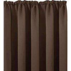 Deconovo Lot De 2 Rideaux Occultants Galon Fronceur, 140x160 Cm, Brun - Brun -Rideau et tringle Soldes 2024 53048508 3