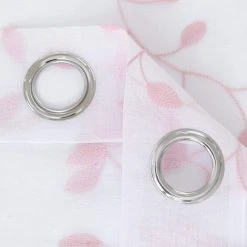 Deconovo Lot De 2 Rideaux Voilages Broderie Effet Lin à Motif Feuille à Oeillet, 140x229 Cm, Rose - Rose -Rideau et tringle Soldes 2024 53048585 5