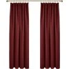 Deconovo Lot De 2 Rideaux Occultants Isolants Thermiques Avec Galon Fronceur, Grande Taille, 140x200 Cm, Rouge