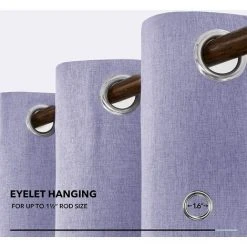 Deconovo Lot De 2 Rideaux Occultant Complètement En Lin Effet à Oeillets, 117x229 Cm, Lavande -Rideau et tringle Soldes 2024 53049316 3