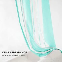 Deconovo Lot De 2 Rideaux Voilages Largeur Fenetre Oeillets, Voilage Pour Salon Et Chambre, 140x138 Cm, Vert Bois - Vert Bois -Rideau et tringle Soldes 2024 53049693 4