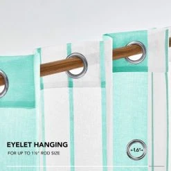 Deconovo Lot De 2 Rideaux Voilages Largeur Fenetre Oeillets, Voilage Pour Salon Et Chambre, 140x138 Cm, Vert Bois - Vert Bois -Rideau et tringle Soldes 2024 53049693 5