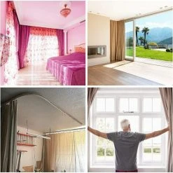 BARES Kit De Rail De Rideau Plafond, 5M Rail De Plafond Pliable, Rail De Rideau Flexible Avec 26 Crochet De Rideau Et 26 Poulie Pour Maison Chambre Fenêtre Salle De Bain Bureau -Rideau et tringle Soldes 2024 53068589 5