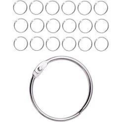 DECKON 20 Anneaux De Rideaux Douche Avec Crochet En Métal – Fabriqués En Italie – Anneau Circulaire Ouvrable De 50 Mm Pour Rideaux, Salle De Bain, Maison, Classeurs – Couleur Métallique