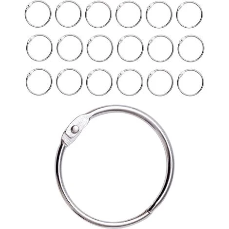 DECKON 20 Anneaux De Rideaux Douche Avec Crochet En Métal – Fabriqués En Italie – Anneau Circulaire Ouvrable De 50 Mm Pour Rideaux, Salle De Bain, Maison, Classeurs – Couleur Métallique 1 DECKON 20 Anneaux De Rideaux Douche Avec Crochet En Métal – Fabriqués En Italie – Anneau Circulaire Ouvrable De 50 Mm Pour Rideaux, Salle De Bain, Maison, Classeurs – Couleur Métallique