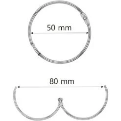 DECKON 20 Anneaux De Rideaux Douche Avec Crochet En Métal – Fabriqués En Italie – Anneau Circulaire Ouvrable De 50 Mm Pour Rideaux, Salle De Bain, Maison, Classeurs – Couleur Métallique 8 DECKON 20 Anneaux De Rideaux Douche Avec Crochet En Métal – Fabriqués En Italie – Anneau Circulaire Ouvrable De 50 Mm Pour Rideaux, Salle De Bain, Maison, Classeurs – Couleur Métallique -Rideau et tringle Soldes 2024 53078948 4