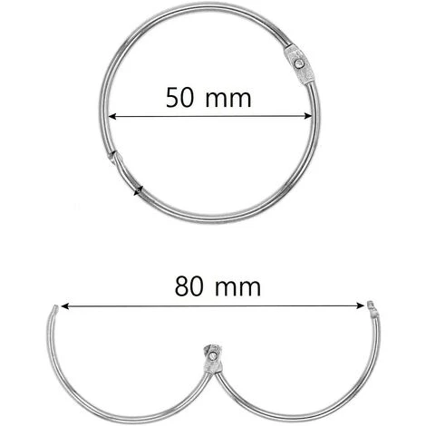 DECKON 20 Anneaux De Rideaux Douche Avec Crochet En Métal – Fabriqués En Italie – Anneau Circulaire Ouvrable De 50 Mm Pour Rideaux, Salle De Bain, Maison, Classeurs – Couleur Métallique 4 DECKON 20 Anneaux De Rideaux Douche Avec Crochet En Métal – Fabriqués En Italie – Anneau Circulaire Ouvrable De 50 Mm Pour Rideaux, Salle De Bain, Maison, Classeurs – Couleur Métallique – Image 4