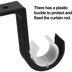 Support Pour Tringle à Rideau Mural Double Support Tringle Rideaux Plafond En Alliage D'Aluminium Antirouille Approprié Tringle Noir 2Pcs,Betterlife -Rideau et tringle Soldes 2024 53226256 3