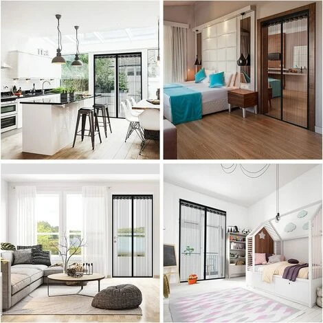 DENUOTOP Magnétique Rideau De Porte Antimoustique Moustiquaire De Porte Avec Fermeture Aimantée Sans Perçage Pour (100 * 210cm) 3 DENUOTOP Magnétique Rideau De Porte Antimoustique Moustiquaire De Porte Avec Fermeture Aimantée Sans Perçage Pour (100 * 210cm) – Image 3