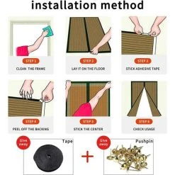 DENUOTOP Magnétique Rideau De Porte Antimoustique Moustiquaire De Porte Avec Fermeture Aimantée Sans Perçage Pour (100 * 210cm) 8 DENUOTOP Magnétique Rideau De Porte Antimoustique Moustiquaire De Porte Avec Fermeture Aimantée Sans Perçage Pour (100 * 210cm) -Rideau et tringle Soldes 2024 53226317 4