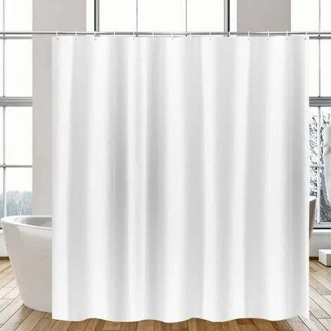 RIDEAU DE DOUCHE EXTRA LONGUEUR Hauteur Blanc Pour La Salle De Bain, Rideau De Salle De Bain Large En Polyester Anti-moisissure, Imperméable Pour La Baignoire, Largeur 180 X Hauteur 220cm GrooFoo 2 RIDEAU DE DOUCHE EXTRA LONGUEUR Hauteur Blanc Pour La Salle De Bain, Rideau De Salle De Bain Large En Polyester Anti-moisissure, Imperméable Pour La Baignoire, Largeur 180 X Hauteur 220cm GrooFoo – Image 2
