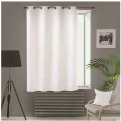 Rideau Occultant à Oeillets 135x180 Cm FLASH Blanc, Par Soleil D'Ocre - Blanc