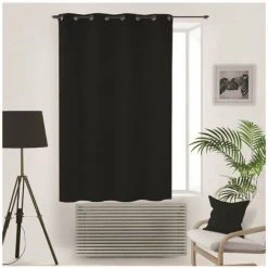 Rideau Occultant à Oeillets 135x180 Cm FLASH Noir, Par Soleil D'Ocre - Noir