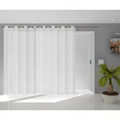 Voile à Oeillets Baie Vitrée 280x250 Cm NOEMIE Blanc, Par Soleil D'Ocre - Blanc