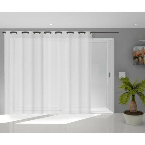 Voile à Oeillets Baie Vitrée 280x250 Cm NOEMIE Blanc, Par Soleil D'Ocre - Blanc 1 Voile à Oeillets Baie Vitrée 280x250 Cm NOEMIE Blanc, Par Soleil D'Ocre - Blanc