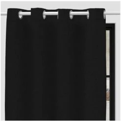 Rideau à Oeillets 100% Occultant 135x180 Cm ECLIPSE Noir, Par Soleil D'Ocre - Noir