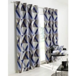 HOMEMAISON Rideau D'ameublement Géométrique Bleu 140 X 260 Cm - Bleu