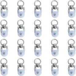 SUPERMARKET 20 Pièces Roue De Poulie En Métal, Poulie Rideau, Crochet Rideaux Coulissants, Poulie Rail Rideau, Rouleaux Rail Rideau, Rouleaux Rail Rideau De Douche, Pour Tringles à Rideaux, Blanc，Superma