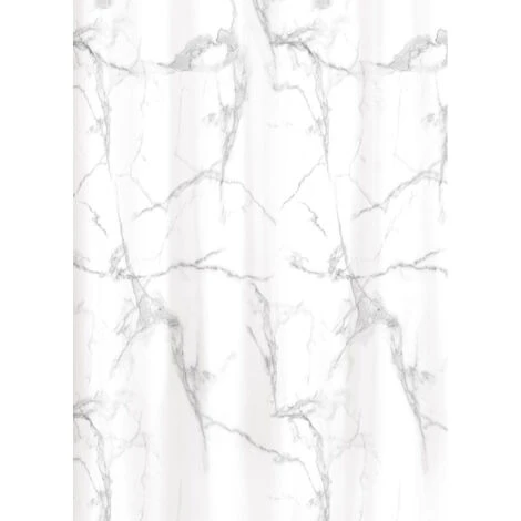 HOMEMAISON Rideau De Douche à Effet "Marbre" BLANC GRIS 180 X 200 CM - BLANC GRIS 2 HOMEMAISON Rideau De Douche à Effet "Marbre" BLANC GRIS 180 X 200 CM - BLANC GRIS – Image 2