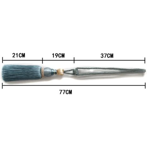 VERSAILLESFR Embrasses De Rideaux Tressées à La Main - Une Paire De Glands - Accessoires Décoratifs Pour Fenêtre De Maison - Boucle De Rideau - Bleu Paon - Lot De 2 77cm,Versailles 2 VERSAILLESFR Embrasses De Rideaux Tressées à La Main - Une Paire De Glands - Accessoires Décoratifs Pour Fenêtre De Maison - Boucle De Rideau - Bleu Paon - Lot De 2 77cm,Versailles – Image 2