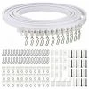 THSINDE Rail De Rideau Incurvé Au Plafond Pliable De 5 Mètres Rail De Rideau Incurvé Flexible Pour Rail De Rideau Souple Pour Rail De Rideau Avec Crochets De Rideau En Métal, Séparateur De Pièce Pour Rideaux De Lit, Rail De Plafond