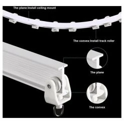 THSINDE Rail De Rideau Incurvé Au Plafond Pliable De 5 Mètres Rail De Rideau Incurvé Flexible Pour Rail De Rideau Souple Pour Rail De Rideau Avec Crochets De Rideau En Métal, Séparateur De Pièce Pour Rideaux De Lit, Rail De Plafond -Rideau et tringle Soldes 2024 54082204 5