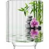 Rideau De Douche Guirlande Lac Bambou Motif Zen En 180 X 200 Cm FUIENKO