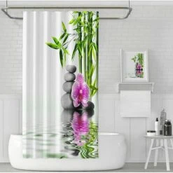 Rideau De Douche Guirlande Lac Bambou Motif Zen En 180 X 200 Cm FUIENKO -Rideau et tringle Soldes 2024 54329311 3