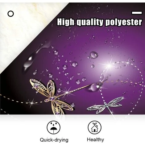 CADEAUX Ensemble De Décoration De Salle De Bain En Tissu De Rideau De Douche Dragon Violet Avec Crochets Lavable 59 X 70 Pouces Bleu (1 Pièce) 3 CADEAUX Ensemble De Décoration De Salle De Bain En Tissu De Rideau De Douche Dragon Violet Avec Crochets Lavable 59 X 70 Pouces Bleu (1 Pièce) – Image 3