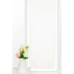 RIDEAUDISCOUNT Vitrage 90 X 240 Cm Passe Tringle Grande Hauteur Effet Lisse Blanc - Blanc -Rideau et tringle Soldes 2024 54463053 3