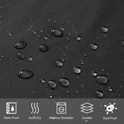 AIDUCHO Rideau De Douche Anti Moisissure Tissu En Polyester Lavable Noir Rideaux De Douche Textile Imperméable Pour Baignoire Ou La Salle De Bain Avec Crochets - 100x180cm（WxH）. -Rideau et tringle Soldes 2024 54905924 5