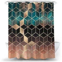 AIDUCHO Rideau De Douche Anti Moisissure En Tissu Polyester, Original Rideau De Bain Impermeable Lavable En Machine, Avec 12 Crochets Pour Salle De Bains,180x180cm - 2#