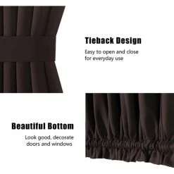 ASUPERMALL Ensemble De Rideaux Pour Portes Françaises Avec Trous, Isolation Thermique Et Réduction Du Bruit, Avec Attaches, Triple Tissage, Opacité 90%-95%, Sans Vinyle, Lavable En Machine, W63Cm*H182Cm, 2 Pcs, Marron - Marron 9 ASUPERMALL Ensemble De Rideaux Pour Portes Françaises Avec Trous, Isolation Thermique Et Réduction Du Bruit, Avec Attaches, Triple Tissage, Opacité 90%-95%, Sans Vinyle, Lavable En Machine, W63Cm*H182Cm, 2 Pcs, Marron - Marron -Rideau et tringle Soldes 2024 55283911 5