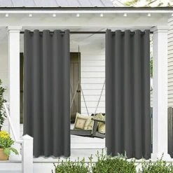 Ensoleillé Rideaux Extérieurs Jardin Patio Gazebo Rideau Occultant Coupe-vent Protection UV Résistant à La Moisissure, Rideaux