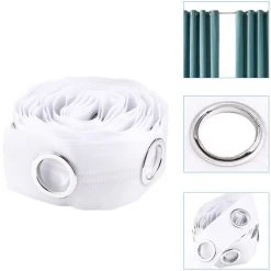 Grommet Ruban Rideau À Oeillets Bande De Garniture Des Rideaux Grommet Haut Ruban Pleat Crochet Rideau Accessoires, 5m Fontainebleau Blanc -Rideau et tringle Soldes 2024 55311025 3