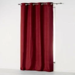 1001KDO POUR LA MAISON Rideau A Oeillets Microfibre Absolu Bordeaux 140 X 280 Cm