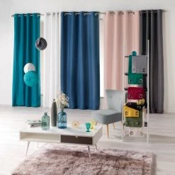 1001KDO POUR LA MAISON Rideau A Oeillets Microfibre Absolu Bordeaux 140 X 280 Cm -Rideau et tringle Soldes 2024 55497832 3