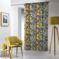 1001KDO POUR LA MAISON Rideau A Oeillets Microfibre Art Floral