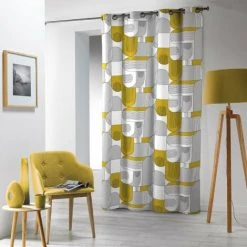 1001KDO POUR LA MAISON Rideau A Oeillets Microfibre Geo-Scotchi